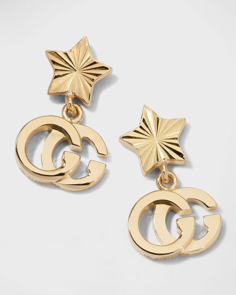 18k Yellow Gold Running G Star Earrings商品第3张图片规格展示