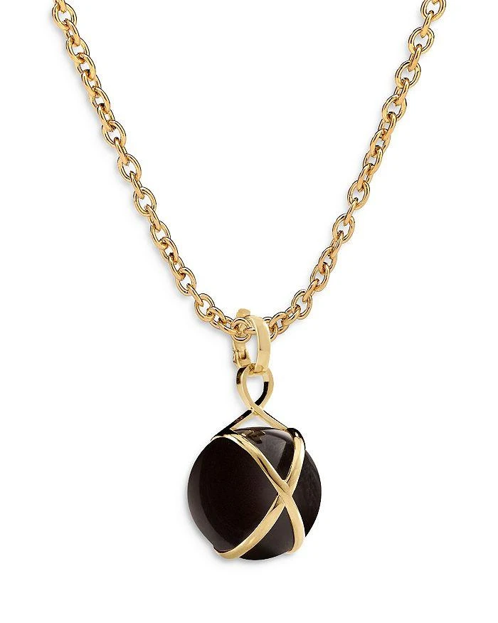 商品L. Klein|18K Yellow Gold Prisma Black Agate Large Pendant Necklace, 16-18",价格¥27588,第1张图片详细描述