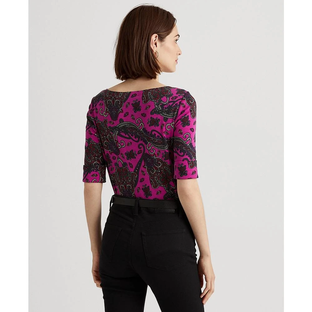 商品Ralph Lauren|Women's Paisley Stretch Cotton T-Shirt,价格¥81,第2张图片详细描述