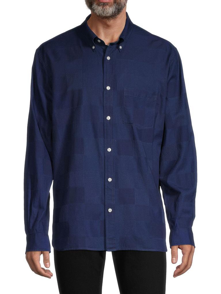 商品Brooks Brothers|Red Fleece Geometric-Pattern Chambray Shirt,价格¥222,第1张图片