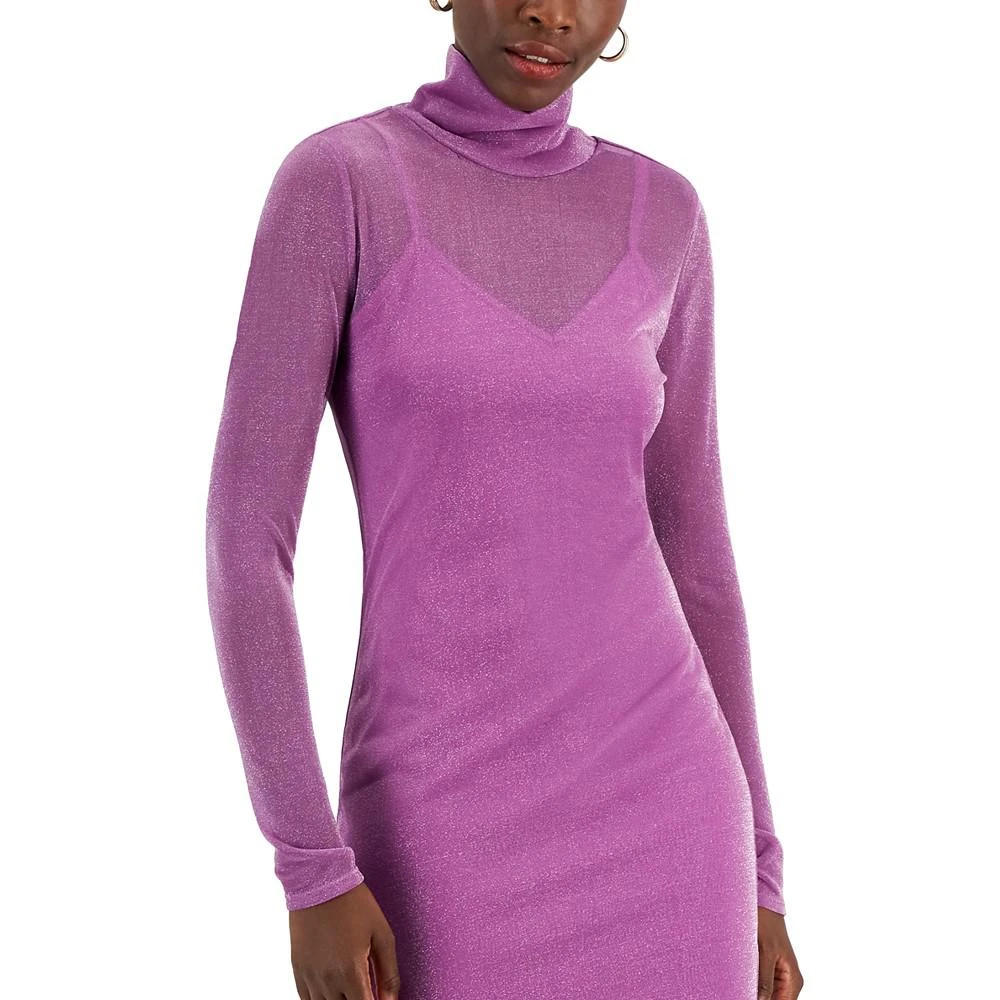 商品RACHEL Rachel Roy|Women's Lydia Mock-Neck Midi Mesh Dress,价格¥1034,第4张图片详细描述