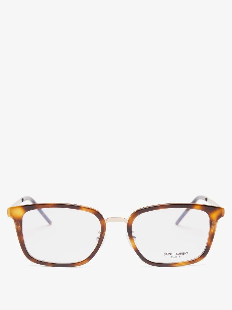 商品Yves Saint Laurent|Square acetate and metal glasses,价格¥2920,第1张图片