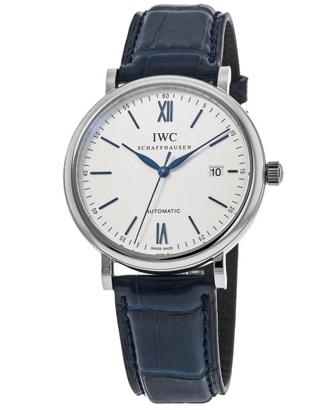 商品IWC Schaffhausen|IWC Portofino Automatic Silver Dial Leather Strap Men's Watch IW356527,价格¥31562,第1张图片
