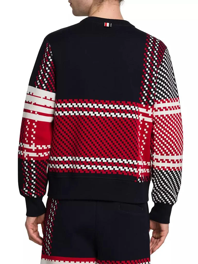 商品Thom Browne|4-Bar Checked Crewneck Sweatshirt,价格¥10494,第5张图片详细描述