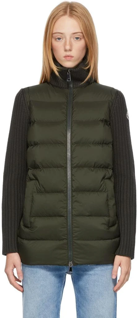 商品Moncler|Green Down Knit Cardigan Jacket,价格¥10005,第1张图片