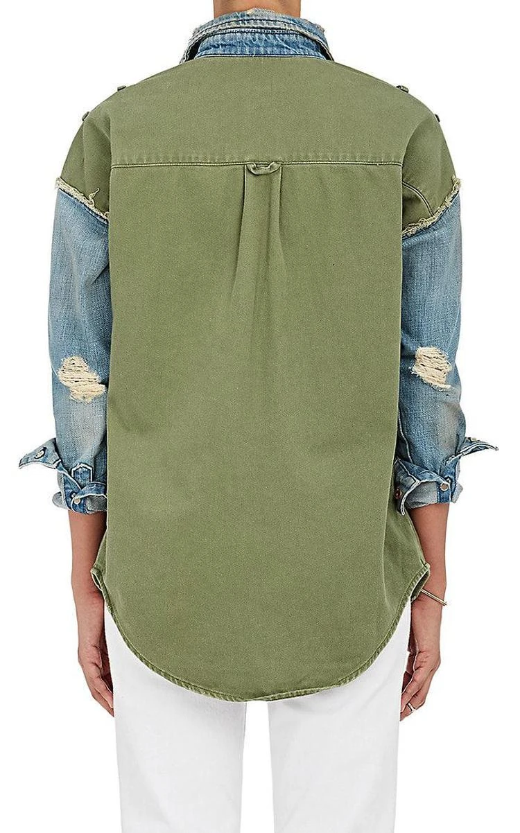 商品NSF|Johnna Denim & Canvas Shirt,价格¥621,第3张图片详细描述
