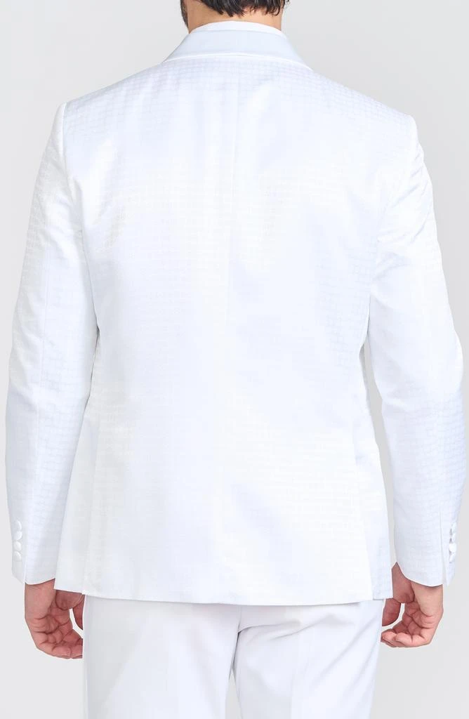 商品SAVILE ROW CO|Varick White Jacquard One Button Shawl Collar Dinner Jacket,价格¥572,第2张图片详细描述
