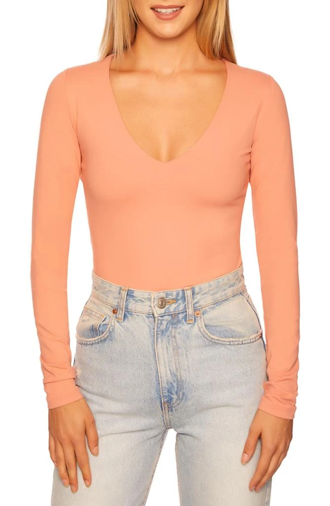 商品Susana Monaco|Long Sleeve V-Neck Top,价格¥487,第1张图片