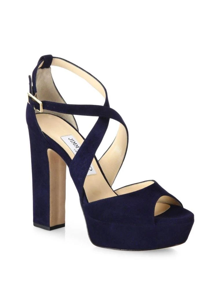 商品Jimmy Choo|Suede Crisscross Platform Sandals,价格¥2623,第1张图片