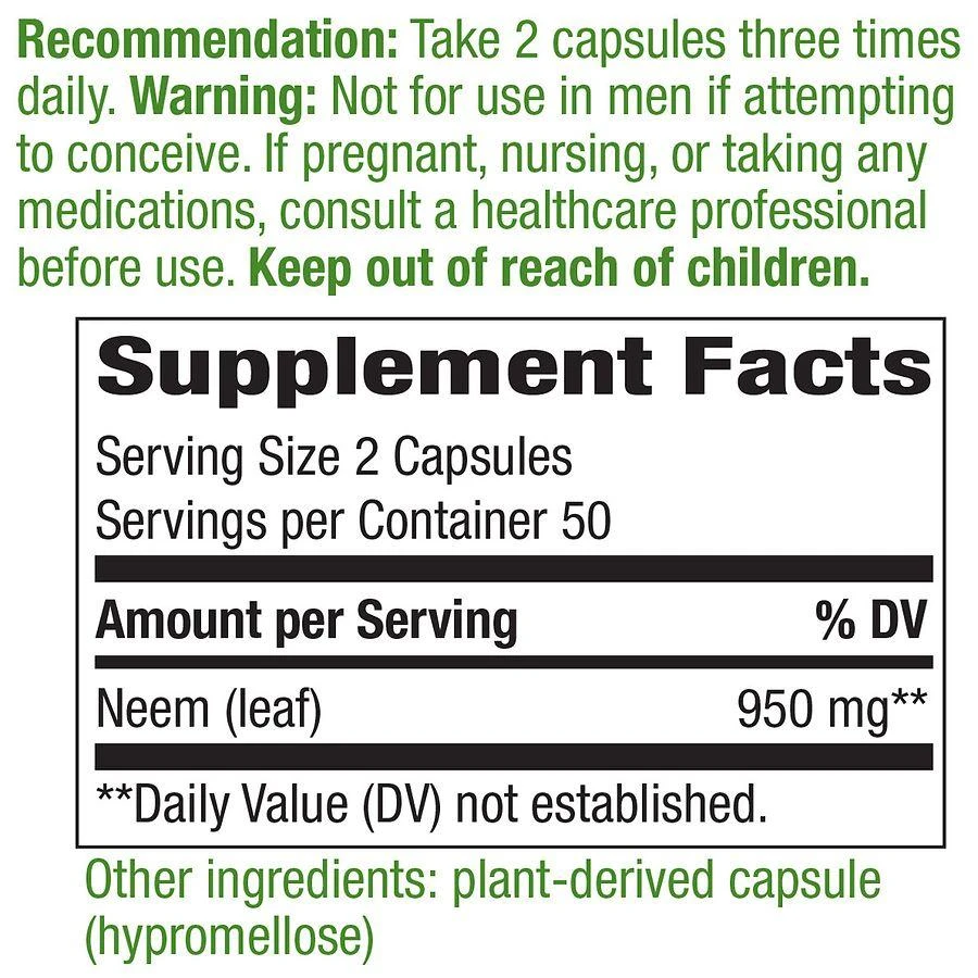 商品Nature's Way|Neem Leaf Capsules,价格¥100,第4张图片详细描述