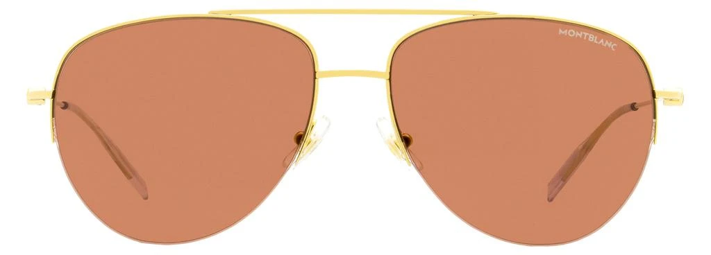 商品MontBlanc|Montblanc Men's Aviator Sunglasses MB0074S 005 Gold/Clear 59mm,价格¥1330,第2张图片详细描述