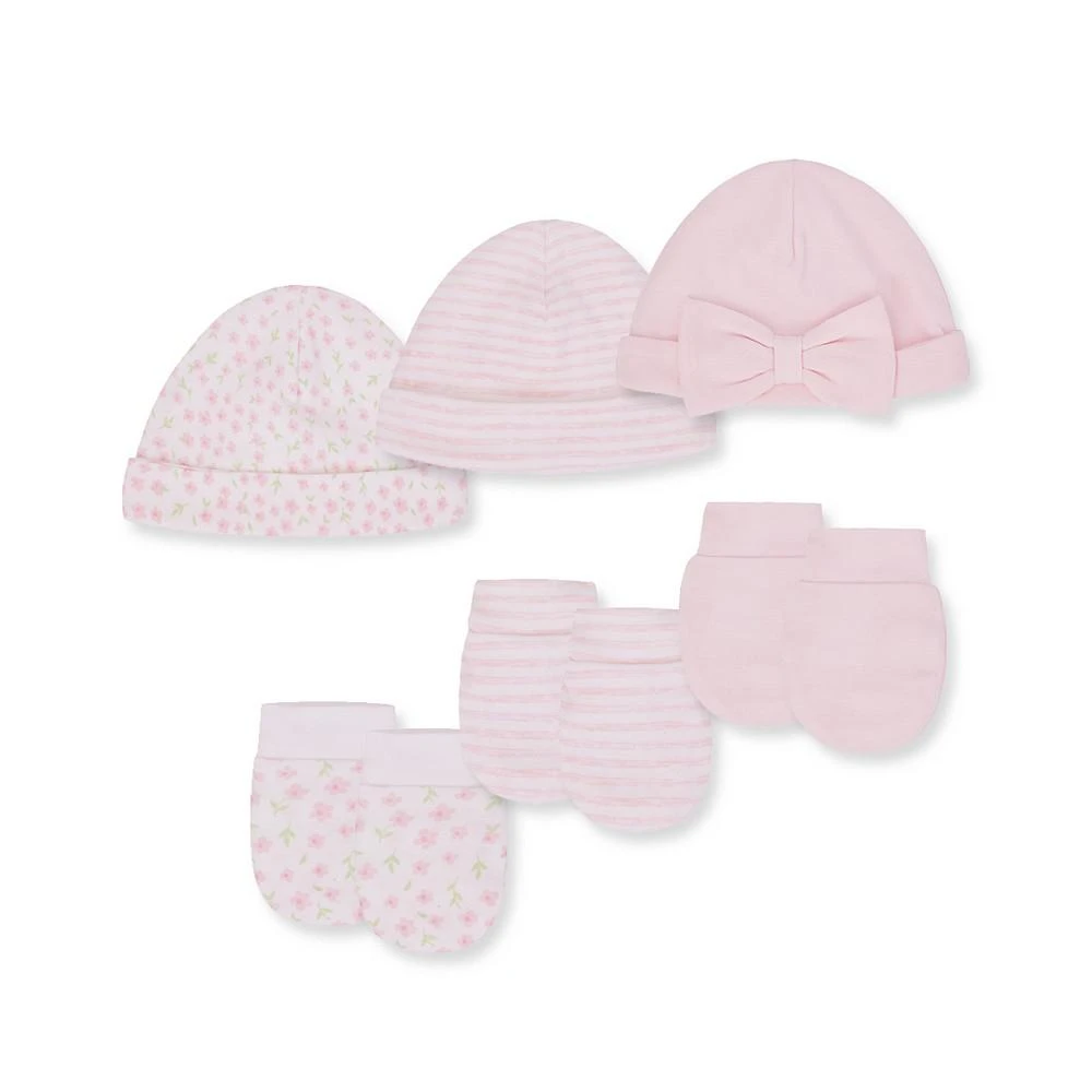 商品Little Me|Baby Girls Hats and Scratch Mittens, 6 Piece Set,价格¥165,第1张图片