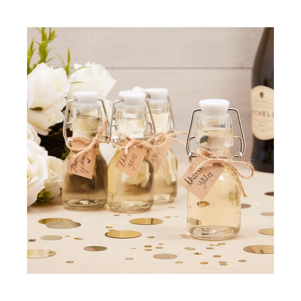商品Blue Panda|15 Pack Mini Flip Top Glass Bottles with Stoppers, Kraft Tags and Jute Twine, 2 oz Swing Top Bottles for Wedding Themed Party Favors,价格¥239,第3张图片详细描述