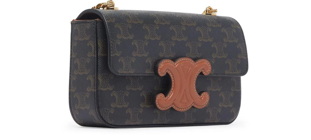 商品Celine|Triomphe 皮革单肩包，配 Triomphe 帆布和小牛皮链条,价格¥23507,第2张图片详细描述