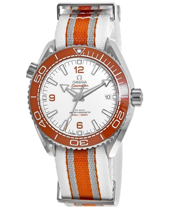 Omega Seamaster Planet Ocean 600M Chronometer 43.5mm White Dial Nato Strap Men's Watch 215.32.44.21.04.001商品第1张图片规格展示