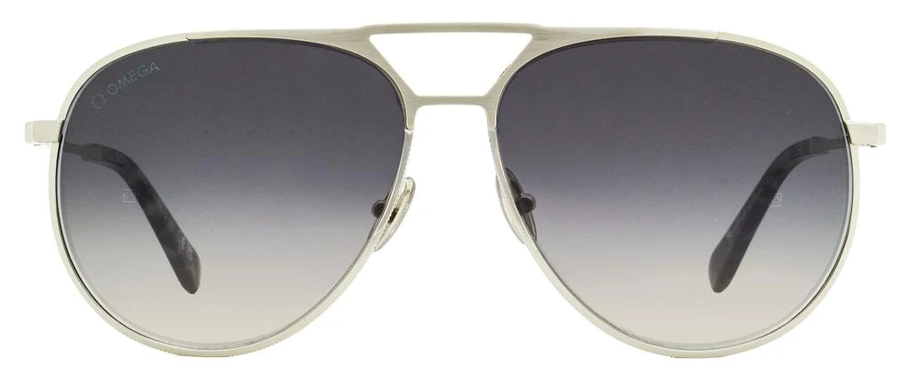 商品Omega|Omega Men's Pilot Sunglasses OM0037 16B Palladium/Gray Havana 61mm,价格¥1618,第2张图片详细描述