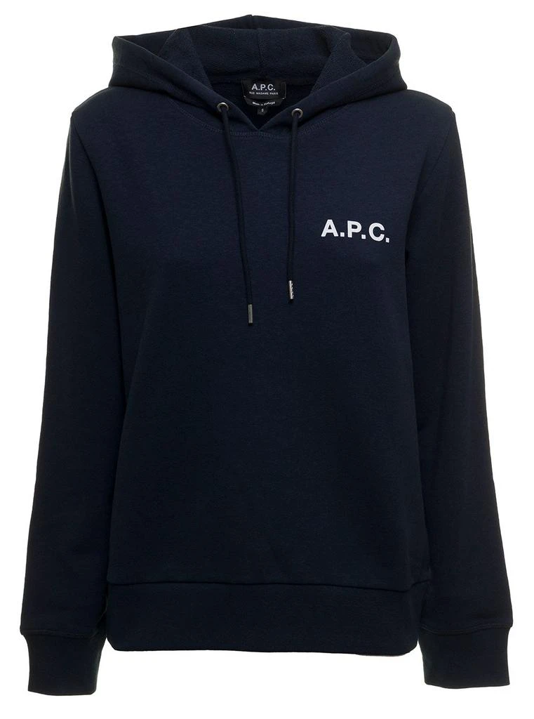 商品A.P.C.|A.P.C Woman's Blue Cotton Hooded Hoodie,价格¥1263,第1张图片