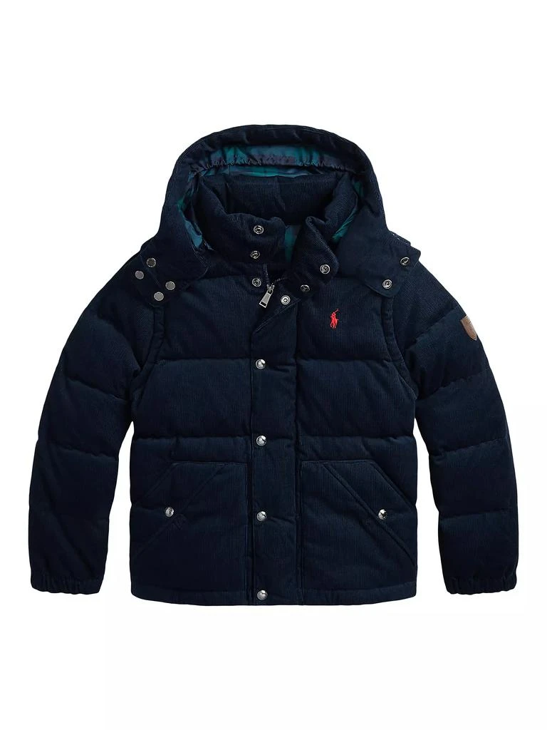 商品Ralph Lauren|Little Boy's & Boy's Convertible Corduroy Down Jacket,价格¥1281,第2张图片详细描述