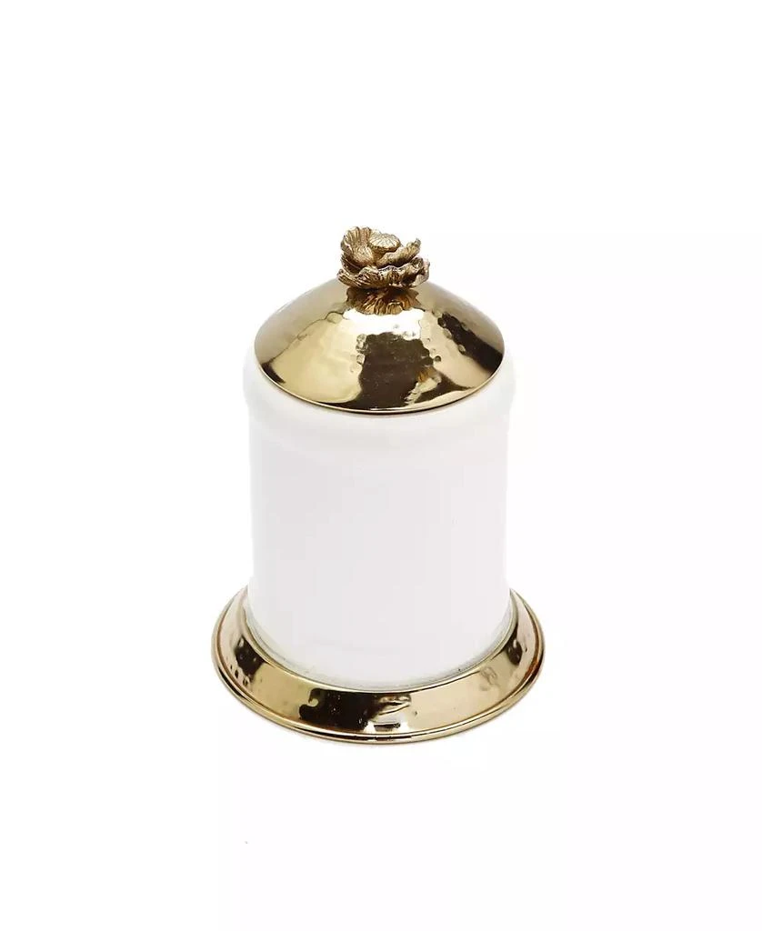 商品Classic Touch|Glass Canister Hammered Lid and Base Flower Knob Set, 2 Piece,价格¥330,第2张图片详细描述