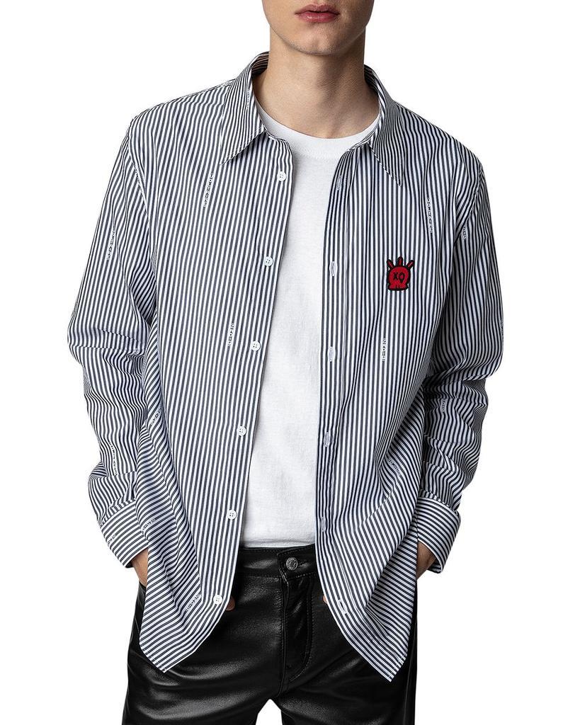 商品Zadig&Voltaire|Stan Striped Skull Shirt,价格¥1067,第1张图片