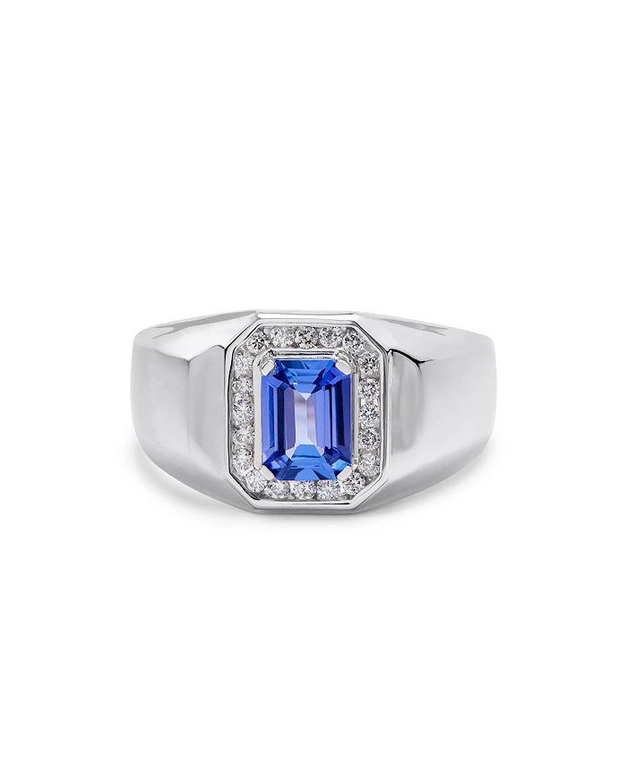 商品Bloomingdale's|Men's Tanzanite & Diamond Halo Ring in 14K White Gold,价格¥20929,第2张图片详细描述