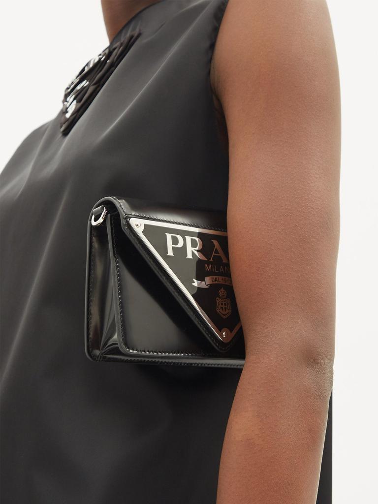 商品Prada|Triangle-logo buffed-leather shoulder bag,价格¥14889,第5张图片详细描述