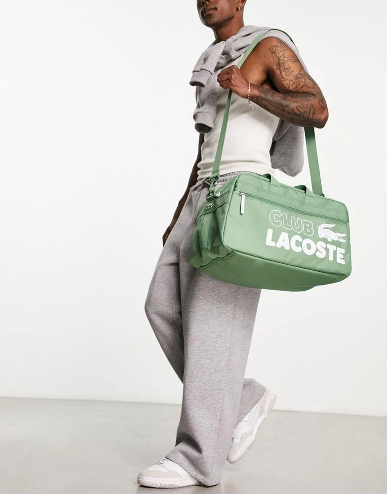 商品Lacoste|Lacoste club logo holdall in green,价格¥881,第1张图片