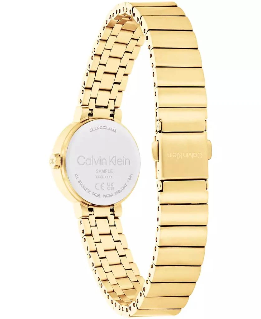 商品Calvin Klein|Women's Three Hand Gold-Tone Stainless Steel Bracelet Watch 25mm,价格¥916,第3张图片详细描述