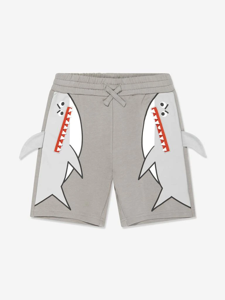 商品Stella McCartney|Stella McCartney Boys Shark Shorts in Grey,价格¥308,第1张图片