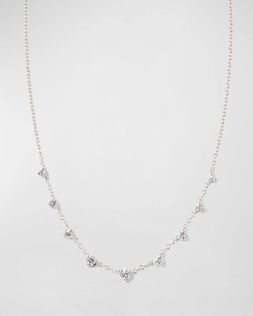商品Memoire|White Gold Round 9-Diamond Necklace, 18"L, 0.37-0.43tcw,价格¥14537,第1张图片详细描述