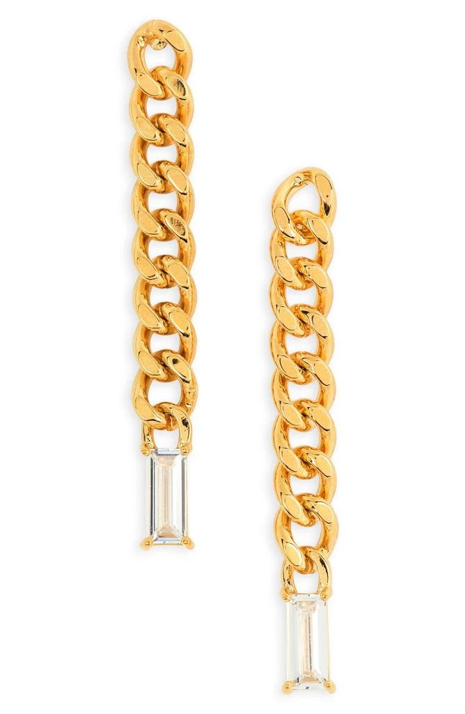 商品Nordstrom|Demi Fine Crystal Curb Chain Linear Drop Earrings,价格¥105,第1张图片