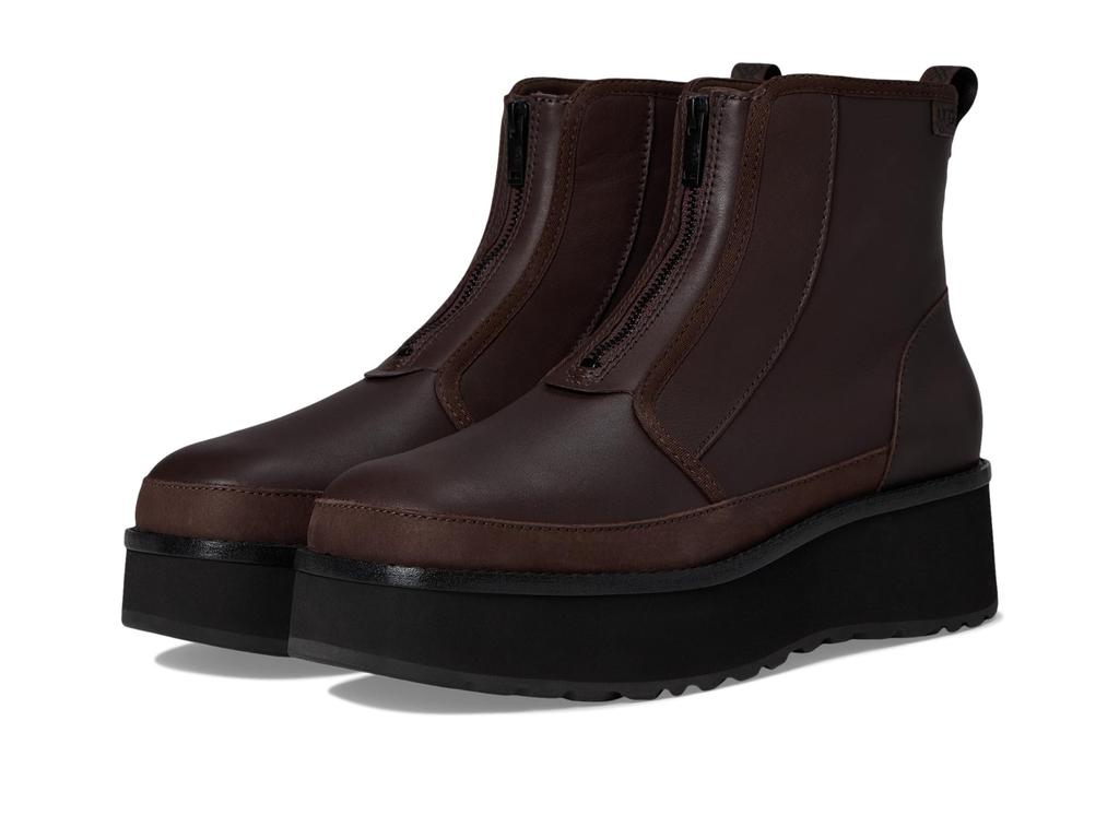 関税込★UGG★Cityfunc Zip 厚底ブーツ プラットフォーム ジップ UGG CITYFUNC ZIP BLACK LEATHER PLATFORM BOOTS, WOMEN US 8.5