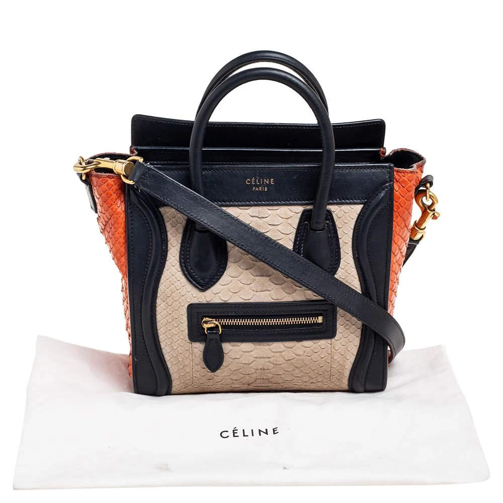 Céline Tricolor Python Leather and Leather Trim Nano Luggage Tote 商品