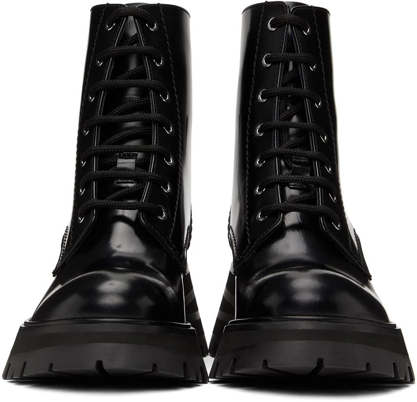 商品Alexander McQueen|Black Patent Lace-Up Boots,价格¥3527,第2张图片详细描述