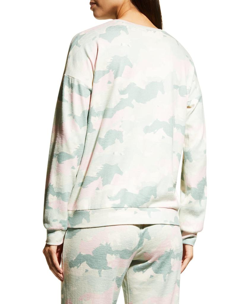 Country Camo Horse-Print Crewneck Sweatshirt商品第6张图片规格展示