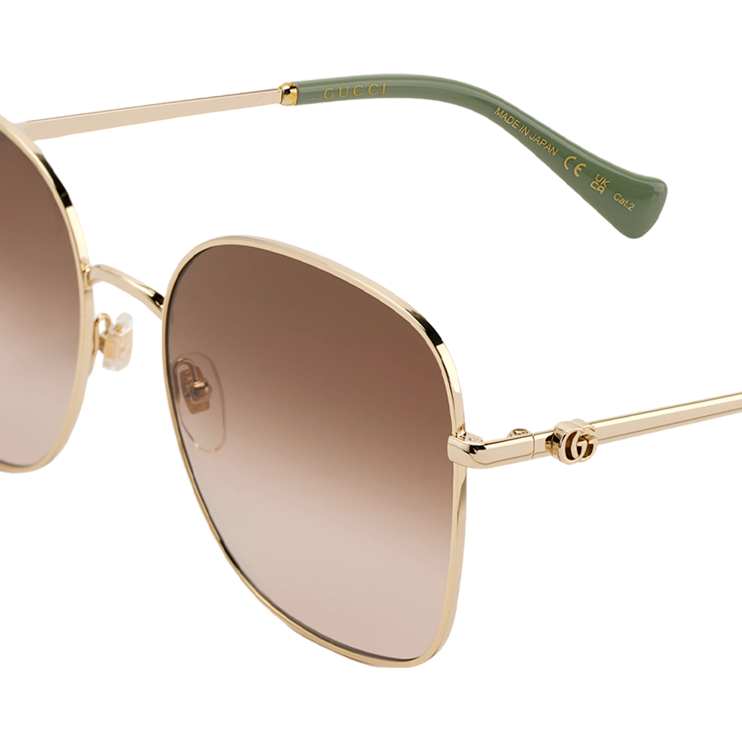 商品[国内直发] Gucci|古驰 金属 蝶形太阳眼镜墨镜 女款 渐变茶色,价格¥2368,第10张图片详细描述