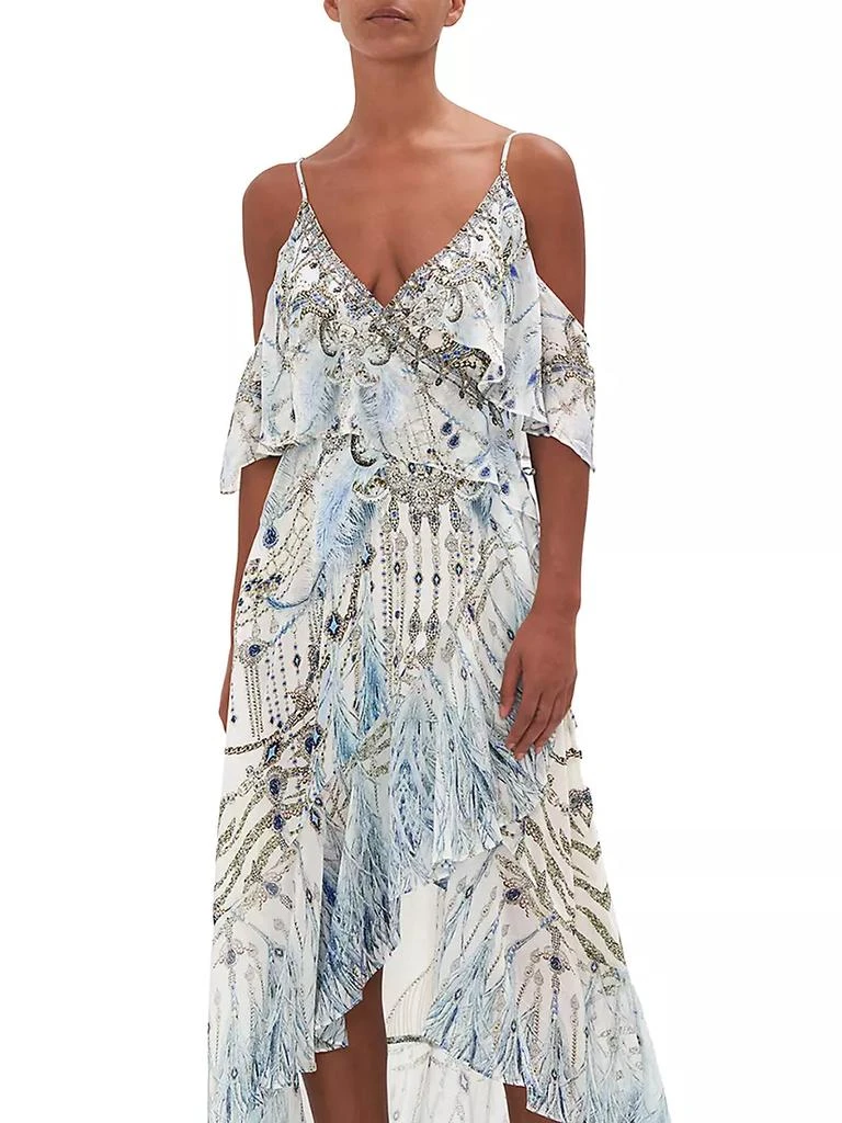 商品Camilla|女式 中长连衣裙 不对称荷叶边 ,价格¥1798,第5张图片详细描述