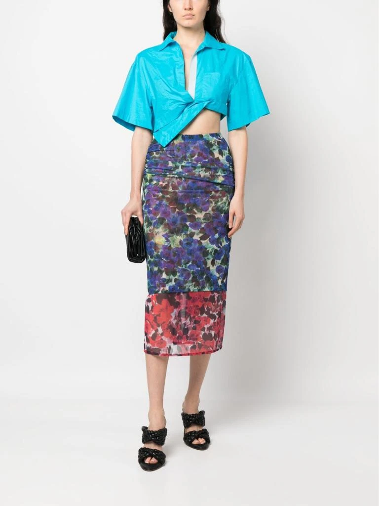 商品Dries Van Noten|DRIES VAN NOTEN - Printed Stretch Mesh Skirt,价格¥2264,第2张图片详细描述