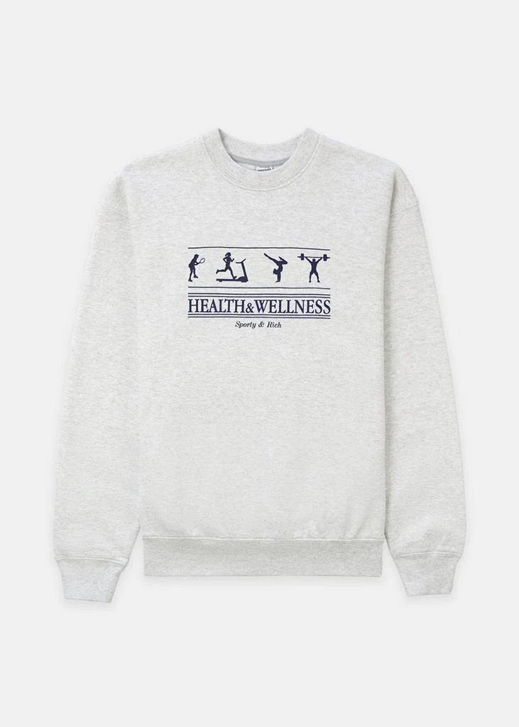 商品Sporty & Rich|Sporty & Rich Heather Grey Health & Wellness Sweatshirt,价格¥555,第1张图片