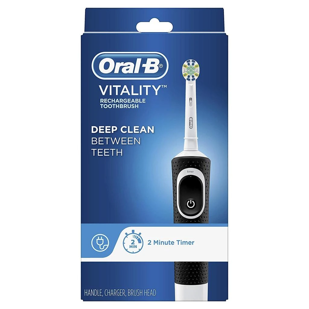 商品Oral-B|Oral-B Vitality FlossAction Electric Toothbrush with Replacement Brush Head, Black,价格¥292,第3张图片详细描述