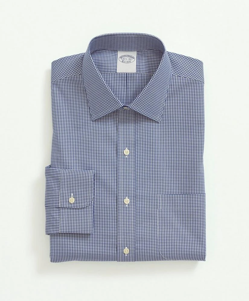 商品Brooks Brothers|Stretch Supima® Cotton Non-Iron Pinpoint Oxford Ainsley Collar, Gingham Dress Shirt,价格¥941,第3张图片详细描述