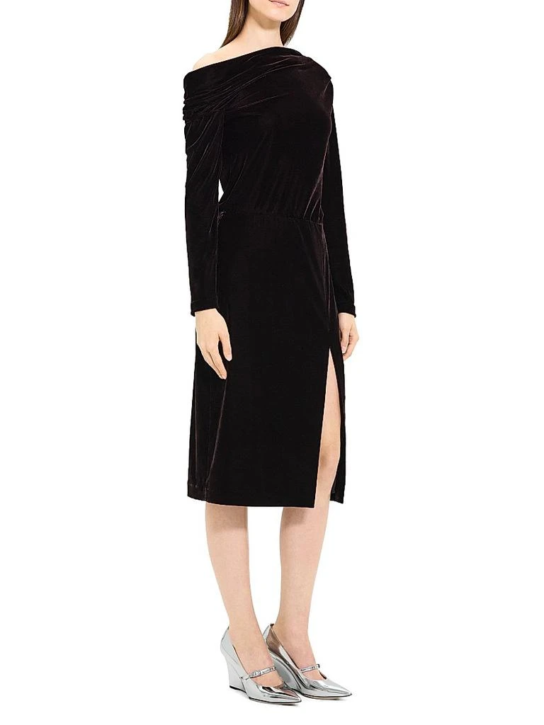 商品Theory|Off-The-Shoulder Velvet Midi-Dress,价格¥1754,第3张图片详细描述
