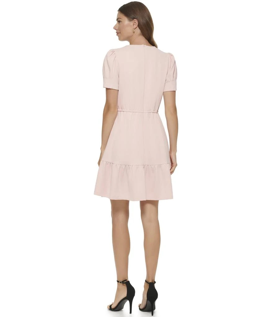 商品DKNY|Ruffled Fit-and-Flare Dress with Puff Sleeve,价格¥642,第2张图片详细描述