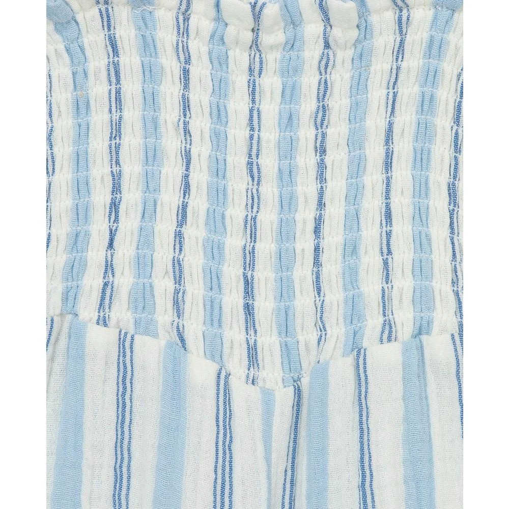 商品Little Me|Baby Girls Blue Stripe Romper with Headband,价格¥68,第3张图片详细描述