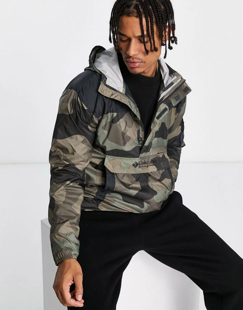 商品Columbia|Columbia Challenger overhead windbreaker in camo,价格¥627,第1张图片