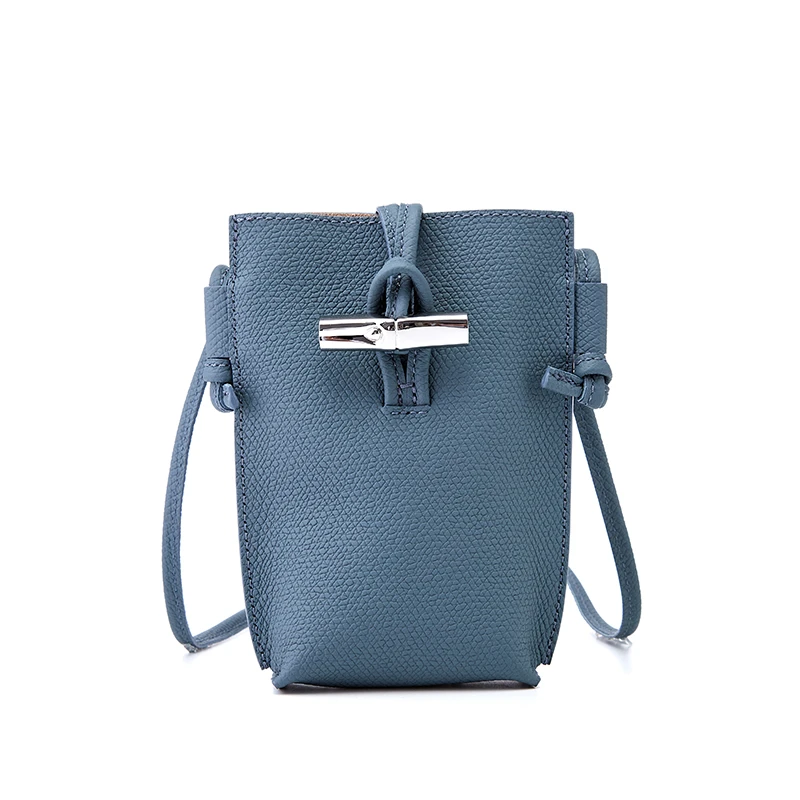 商品[国内直发] Longchamp|珑骧手机包奢侈品 女士灰蓝色皮质挂脖钱包卡包礼物送女友卡夹34180 HPN 569,价格¥934,第1张图片