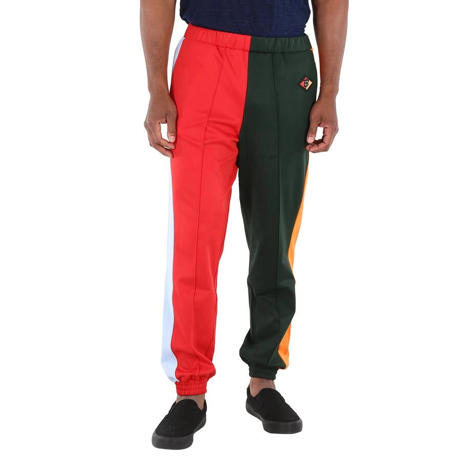 商品Burberry|Runway Men's Green Bi-color Plain Cotton Logo Pants,价格¥806,第1张图片