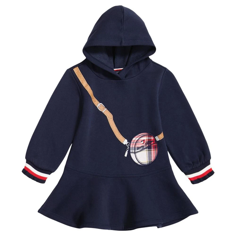 商品Tommy Hilfiger|Little Girls One Piece Fleece Flounce-Hem Hoodie Dress with Faux Crossbody,价格¥206,第1张图片