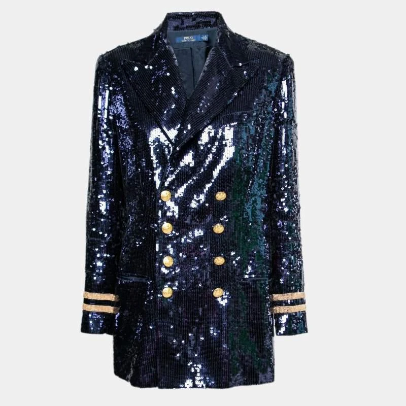 商品[二手商品] Ralph Lauren|Polo Ralph Lauren Blue Sequin Blazer L,价格¥2764,第1张图片