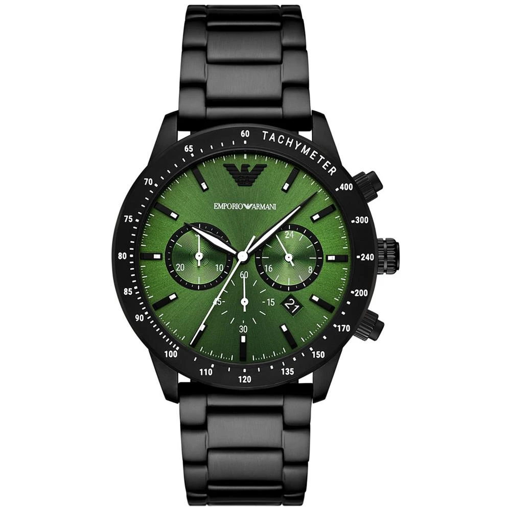 商品Emporio Armani|Men's Mario Sport Black Stainless Steel Bracelet Watch 43.5mm,价格¥2581,第1张图片